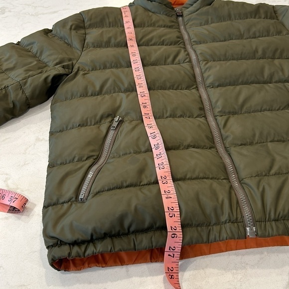 COACH Packable Reversible Lightweight Down Jacket Olive/Burnt Orange - Picture 14 of 16